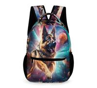 WECECE Zaino Scolastico German Shepherd Bambini Bambine 6-10 Anni Zainetto Space Dog Scuola Primaria Studenti Backpack Uso Diario 43x32x15 cm Viaggio Studio per Libri Quaderni