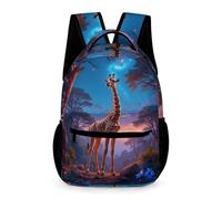 WECECE Zaino Scolastico Giraffe Asilo a Primaria 6-10 Anni Zainetto Animal Classe 3-5 Bambini e Bambine School Bag Leggero con Tasche Laterali Oggetti Scuola Borraccia Uso Giornaliero Viaggio