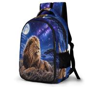 WECECE Zaino Scolastico Lion Animal King Bambini 8-12 Anni Borsa Scolastica Lion Studenti Scuola Primaria Cartella Durable Grande Viaggio Uso Quotidiano Daypack