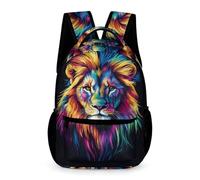 WECECE Zaino Scolastico Lion Bambini Bambine 8-12 Anni Borsa Scolastica Animal Classe 3-5 e Media 1-2 Studenti Cartella Uso Diario 43x32x15 cm Regalo di Compleanno per Libri Quaderni
