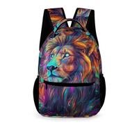 WECECE Zaino Scolastico Lion Bambini Bambine 8-12 Anni Borsa Scolastica Animal Classe 3-5 e Media 1-2 Studenti Cartella Uso Diario 43x32x15 cm Regalo di Compleanno per Libri Quaderni