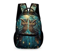 WECECE Zaino Scolastico Owl Asilo a Primaria 6-10 Anni Zainetto Bird Theme Classe 3-5 Bambini e Bambine School Bag Leggero con Tasche Laterali Oggetti Scuola Borraccia Uso Giornaliero Viaggio