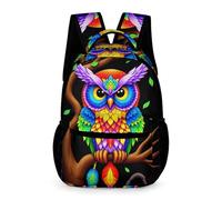 WECECE Zaino Scolastico Owl Asilo a Primaria 6-10 Anni Zainetto Bird Theme Classe 3-5 Bambini e Bambine School Bag Leggero con Tasche Laterali Oggetti Scuola Borraccia Uso Giornaliero Viaggio
