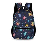 WECECE Zaino Scolastico Stars Pattern Ragazzo Ragazza 10 Anni Zainetto Five-Pointed Star Classe 5 Studenti Backpack per Libri 43x32x15 cm Gite Studio per Libri Quaderni
