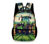 WECECE Zaino Scolastico Tractor Bambini Bambine 8-12 Anni Borsa Scolastica Car Classe 3-5 e Media 1-2 Studenti Cartella Uso Diario 43x32x15 cm Regalo di Compleanno per Libri Quaderni