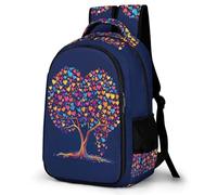 WECECE Zaino Scolastico Tree of Hearts Ragazze 10-15 Anni Borsa Scuola Colourful Botanical Ragazzi Scuola Media Borsa Scolastica, Moderno Grande Tempo Libero Sport Bookbag