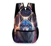 WECECE Zaino Scolastico Wolf Ragazzo Ragazza 8-12 Anni Zaino Scolastico Animal Wolves Classe 3-5 e Media 1-2 Scuola Zainetto Resistente 43x32x15 cm per Scuola e Gite per Libri Quaderni