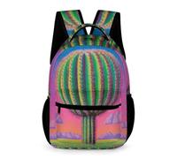 WECECE Zaino Scuola Beautiful Cactus Bambini Bambine 10 Anni Borsa Scuola Plants Classe 3-5 Elementare Bookbag Leggero Resistente Quaderni Bottiglia Ombrello Uso Giornaliero Viaggio