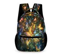 WECECE Zaino Scuola Butterfly Bambini Bambine 8-12 Anni Zaino per Computer Butterflies Classe 3-5 e Media 1-2 Studenti Cartella Scolastica Uso Diario 43x32x15 cm Rientro a Scuola