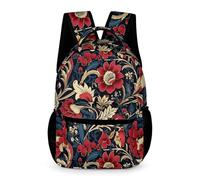 WECECE Zaino Scuola Floral Pattern Bambini Bambine 9 Anni Zaino Scolastico Plant Flowers Classe 4 Ragazzi Zainetto Moderno 43x32x15 cm per Viaggio Studio per Libri Quaderni