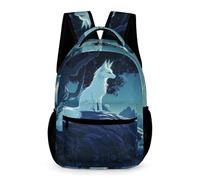 WECECE Zaino Scuola Fox Moon Ragazzi e Ragazze 8-11 Anni Zaino Scolastico Fox Pattern Classe 4 School Bag Resistente Uso Quotidiano Libri Quaderni Borraccia Scuola Viaggio Tempo Libero