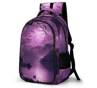 WECECE Zaino Scuola Landscape Bambine 7-10 Anni Borsa Scolastica Night Scene Bambini Classe 2-5 Cartella Scolastica Classe 1-4 Tema Porta del Frigorifero, School Bag Tempo Libero