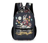 WECECE Zaino Scuola Moto Design Bambini Bambine 8-12 Anni Zaino per Computer Motorbike Classe 3-5 e Media 1-2 Studenti Cartella Scolastica Uso Diario 43x32x15 cm Rientro a Scuola