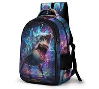 WECECE Zaino Scuola Shark Motif Bambina 8-12 Anni Zaino Scolastico Marine Creature Bambini Elementare Cartella Primaria Uso Quotidiano, Daypack Gita Tempo Libero Outdoor Sport
