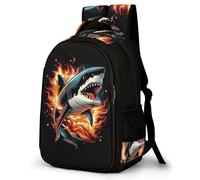 WECECE Zaino Scuola Shark Printed Studenti Ragazzo Ragazza Borsa Scuola Marine Creature 11-15 Anni Cartella Scolastica Resistente Capiente, Daypack per Viaggio Gita e Uso Quotidiano