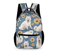 WECECE Zaino Scuola Shiba Inu Dog Pattern Bambini 9 Anni Zaino per Computer Cute Puppy Classe 4 Bambine Cartella Scolastica Leggero Resistente 43x32x15 cm Uso Quotidiano