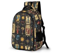 WECECE Zaino Scuola Tarot Card Studenti 10 Anni Zaino per Computer Bambino Classe 4-6 Cartella Scolastica per Studenti Resistente Impermeabile Scuola e Tempo Libero Backpack