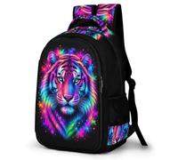 WECECE Zaino Scuola Tiger Colourful Studenti 8 Anni Borsa Scuola Animal Tiger Studentesse Classe 2-4 Cartella Scolastica per Lezioni, Book Bag per Lezioni Sport e Tempo Libero
