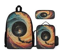 WECECE Zaino Scuola Vision Ragazza Elementare con Sacchetto per Pranzo e Astuccio, Set Zaini Vertigo Bambini 6-11 Anni, Capiente e Resistente