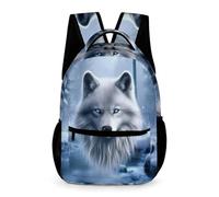 WECECE Zaino Scuola Wolf Ragazzi Ragazze 8-12 Anni Borsa Scolastica Animal Wolves Classe 3-5 e Media 1-2 Studenti Cartella Impermeabile 43x32x15 cm per Scuola Media Viaggio Studio
