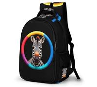 WECECE Zaino Scuola Zebra Design Adolescenti Bambino Borsa Scuola 3D Animal Pattern 14 Anni Bambina Cartella Scolastica per Lezioni Capiente, Book Bag per Lezioni Sport e Tempo Libero