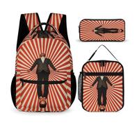 WECECE Zaino Vision scolastico ragazze, set di 3 zaini Vertigo con portapranzo e astuccio per matite per scuola elementare prescolare, ragazzi