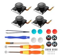 WeChip Guli-Kit TMR Joystick di ricambio per Joycon, No Drift, alta precisione, 4 pezzi TMR Joystick elettromagnetico con kit di riparazione, 4 tappi per levette colorate, compatibile con Switch/OLED