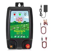 Weciau 10KM Recinto Elettrico per Animali, Elettrificatore per Recinto Elettrico con Display LCD, Recinti Elettrici Impermeabile ad Alta Potenza per Fattoria, Giardino, Pascolo