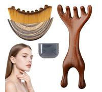 Weciau Spazzola per Drenaggio Linfatico Viso, 2 Pezzi Spazzola Linfatica Viso con Pettine Massaggiante per Contorno Linfatico, Massaggiatore Facciale Ergonomico per Alleviare lo Stanchezza e la Stress