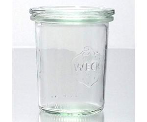 Weck 12 vasetti da 160 ml RR60 con 12 coperchi in vetro in cartone originale (con coperchio in vetro)