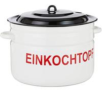 Weck 292011 Casseruola Alta con Coperchio, Smalto, Bianco, 35 cm