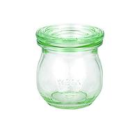 Weck 49854 Einmach Set vasetti a Forma di Tulipano Mini 75 ml, 12 x Anelli per conserva 89 x 52 mm, 24 x graffette, 2 scatole di coperchi da 40 mm, Vetro, Colore: Rosso