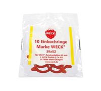Weck 6 guarnizioni in gomma da 40 mm, per modelli Weck 756 757 788 789 rosso