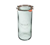 Weck Barattolo cilindrico da 1040 ml, 6 pezzi, vetro con coperchio, guarnizione e 2 chiusure, per conserve di succhi, conservazione ermetica di ingredienti secchi