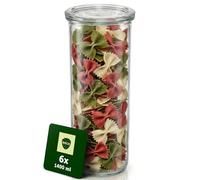 Weck Barattolo cilindrico da 1500 ml, 6 pezzi, vetro con coperchio, per conservare, succhi di frutta, per conservare ermeticamente ingredienti secchi