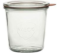 Weck Barattolo per conserve da 500 ml (barattoli standard a collo tondo, inclusi i sigilli e le clip, per la conservazione delle provviste) - Set di 4