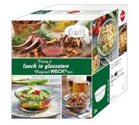 Weck Bicchieri da gourmet da 300 ml, in cartone da 3 pezzi (bicchieri gourmet per insalate o piccoli pasti, con coperchio RR da 120 mm) 19815