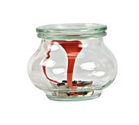 Weck Decò - Vasetto con Coperchio ∅ 100 mm, Completi di Guarnizione e Clips, Vetro, Trasparente, 1 litro/Capienza, Scatola da 4 Pezzi