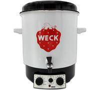WECK WAT15-A - Casseruola smaltata con termostato di precisione, rubinetto e timer, 29 l, per vin brulé, spremiagrumi a vapore, distributore automatico - Made in Germany