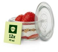 Weck Gläser - Set di 12 bicchieri da dessert robusti e impilabili, da 45 ml, misura piccola, ideale per dolci, Made in Germany