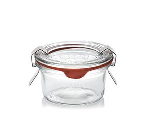 Weck Rim Mini - Vasetto Rotondo con Coperchio, Vetro, Transparente, 50 ml, Confezione da 12