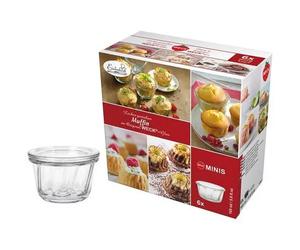 WECK Round Rim Jar Muffin 165ml Set of 6 Bicchiere/Caraffa 121467