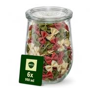 Weck Tulpen- Glas, Vasetto di Vetro Transparente, 1050 ml, set da 6