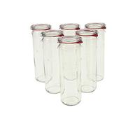 Weck Set di sei barattoli cilindrici da 600 ml, alti 21 cm Design classico tedesco. Modello: 905.