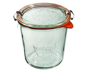 Weck Stampo in vetro da 580 ml, 6 pezzi, con coperchio, guarnizione e 2 chiusure, per conservare, succhi, conservare ermeticamente ingredienti secchi