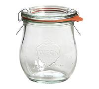 Weck Vasetto Tulipano 220 ml con Coperchio da 60 mm, Completi di Guarnizione e Clips, Scatola da 12 Pezzi, Vetro, Trasparente