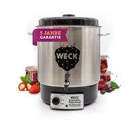 Weck WAT 24A Macchina per conserve 1800 Watt, con rubinetto, senza timer, in acciaio INOX, 230 W