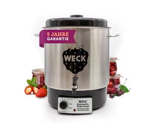 Weck WAT 24A Macchina per conserve 1800 Watt, con rubinetto, senza timer, in acciaio INOX, 230 W