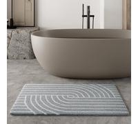 Wecon Home Hilda - Tappeto da bagno moderno retrò con retro antiscivolo, certificato Standard 100 by Oeko-TEX & lavabile in lavatrice - Morbido, facile da pulire e elegante per il bagno (80 x 150 cm