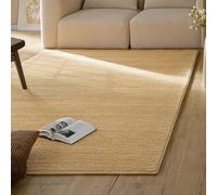 Wecon Home Tappeto a pelo corto in lana vergine - tessuto effetto rombi alto profondo, moderno e accogliente per soggiorno, camera da letto e corridoio - Castello One (160 x 230 cm, sabbia beige)